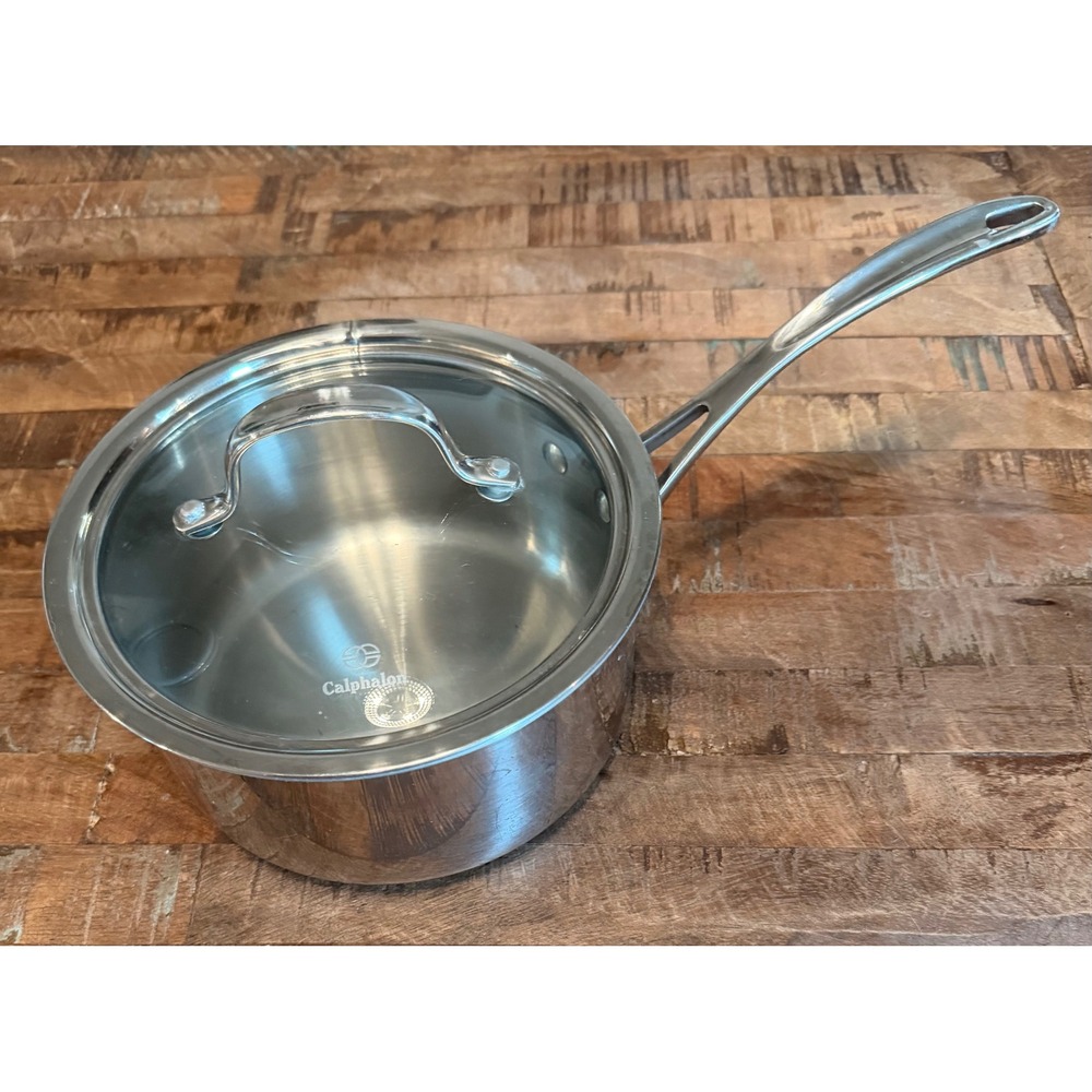 Calphalon 87022 Contemporary Stainless Steel 2.5 QT Sauce Pan with Glass Lid